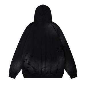 Sudadera con Capucha Personalizada de Alta Calidad 2026, 100% Algodón, Bordado con Parches, Estilo Vintage, Lavado, Pintura en Aerosol para Dar un Aspecto Envejecido (1) - Product Image 5