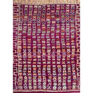Alfombras Clásicas de Lana Nuray, Alfombras Jaipur US Pae-4601, Diseño Geométrico Rosa y Morado, Anudadas a Mano, para Sala de Estar, Pasillo, Hogar - Product Image 1