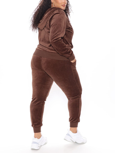 2025 OEM femmes décontracté velours culture ensemble motif solide au-dessus du genou fermeture éclair respirant survêtements pour la saison d'hiver - Product Image 4