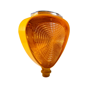 Feux de signalisation triangulaires à LED solaires clignotants, lampe en plastique ABS jaune pour la sécurité routière - Product Image 2