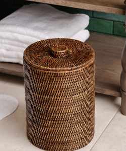 Rattan Bathroom <b>Bins</b> Brown Handmade <b>Storage</b> <b>Box</b> Eco-Friendly Natural Home and Home Decor Wholesale from Vietnam - Product Image 3