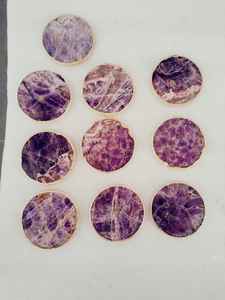 จานรองแก้วพลอยอเมทิสทำเองพร้อมขอบสีทองสำหรับงานแต่งงานและเหมาะสำหรับร้านค้าในบ้าน - Product Image 2