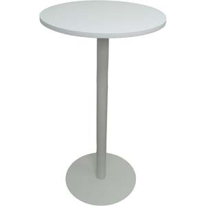 Tavolino da bar rotondo bianco per interni ed esterni, diametro 23,5 pollici, altezza 41 pollici, resistente - Product Image 4