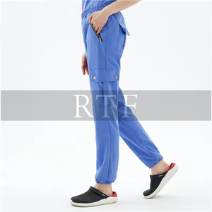 Colección de proveedores de juegos de tela exfoliante de contraste de LICRA Premium desde crudo hasta acabado para uniformes de hospital - Product Image 2