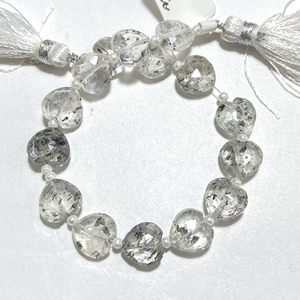 Dot Quartz Faceted Heart Shape Briolette <b>Beads</b> 10MM White Natural Stone <b>Beads</b> for Jewelry Vertical Drill-Wholesale - Product Image 4