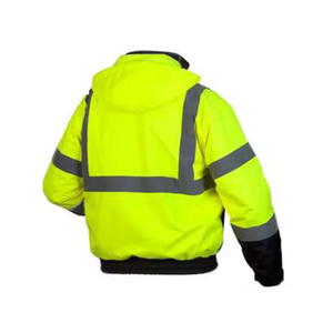 High Visibility Reflective Safety <b>Winter</b> <b>Workwear</b> Canvas Breathable Men's Adjustable Jacket - Product Image 2