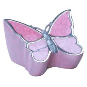 Yellow Enamel Finished <b>Butterfly</b> Shape Brass Cremation Urn Metal Funeral Urn Minimalist Designing Memorial Human Ashes Storage - Product Image 3