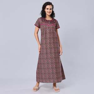 Camisón Largo Evolve para Mujer, 100% Algodón, Estampado Floral, Súper Cómodo y Suave, Talla 3XL - Product Image 1