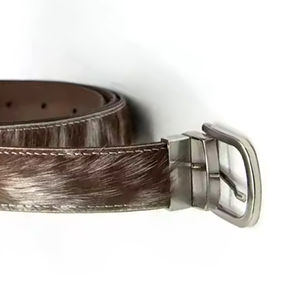 Ceintures en cuir de vache véritable, ceinture pour homme en cuir de vache, boucle en métal laiton, ceintures en fourrure, étiquette privée, ceintures en cuir de vache véritable - Product Image 5