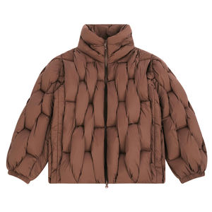 <b>White</b> Duck Down Complex Custom Square Weave Brown Heavyweight Men's Down <b>Coats</b> Quilted Bubble Custom Men's Puffer Jacket - Product Image 1