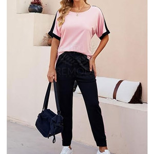 ชุดวอร์มแฟชั่นฤดูร้อนสำหรับผู้หญิงชุดวอร์มผ้าฝ้ายฤดูร้อนสำหรับใส่ในบ้านหรือออกไปข้างนอก - Product Image 5