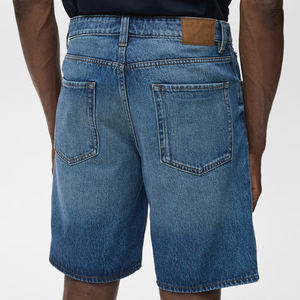 Nuevo estilo de moda oscuro desteñido lavado transpirable impermeable 100% algodón estilo Hip Hop pantalones cortos de mezclilla hombres rasgados fuerte angustia - Product Image 2