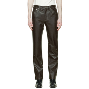 Pantalon en cuir taille haute décontracté pantalon en cuir à fermeture éclair pantalon en cuir PU Service OEM personnalisé - Product Image 4