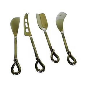 Vaisselle Fromage Outils Argent Spatule et Épandeur Noir Rustique Noeud Fin Poignée Spirale Poignée Couverts Ensemble - Product Image 2