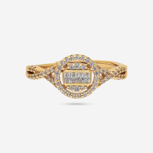 Bague en argent 92,5 191180, tendance et élégante, plaquée or rose et rhodium, sertie de griffes, en or blanc, cadeau - Product Image 3