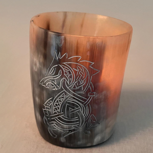 Verre corne de buffle excellente qualité 4 pièces ensemble personnalisé Viking corne à boire tasse verre corne gravée - Product Image 5