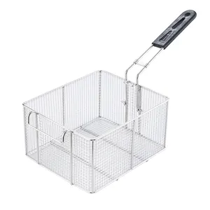 Metal Deep Potato Net Wire Mesh Chip Mini Restaurant Fry Serving Stainless Steel French Fries Frying Basket