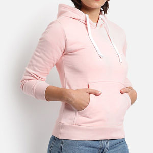 Sudaderas con capucha informales de alta calidad para mujer, Material de algodón puro 100%, logotipo de aduana transpirable, servicio OEM, sudaderas con capucha para mujer fáciles de lavar - Product Image 2
