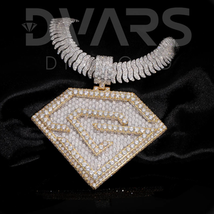 Colgante Unisex de Hip Hop Personalizado de Alta Calidad, Chapado en Oro sobre Plata 925, con Diamantes Cultivados en Laboratorio de Corte Brillante, con Letra, para Fiestas - Product Image 5