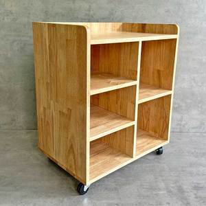 Minimalist Wooden <b>Shelf</b> with Wheels TCN68027 for Printers and Office Documents - Product Image 3