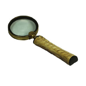 Loupe vintage à monture métallique 10X avec lentille zoom à texture ancienne poignée antidérapante pliable pour smartphone et tablette - Product Image 1