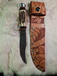 Herramienta de carbono portátil, Funda de cuero plegable para cuchillos de bolsillo rectos, herramientas para acampar y cazar al aire libre - Product Image 6