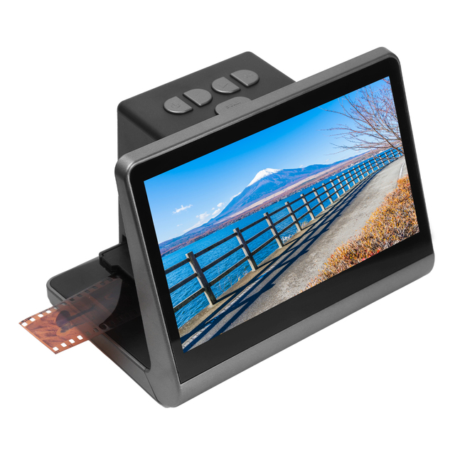 Film Scanner HD 7.0 Inch Screen  24-48 Mega Pixels 35MM 135/126/110/8 Film Scanner Support Color Effect B&W & Slides & Negatives