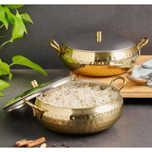 Juego de 2 platos de cazuela de acero inoxidable con tapa, cazuela, campana, olla calentada para vajilla, plato para servir alimentos - Product Image 2