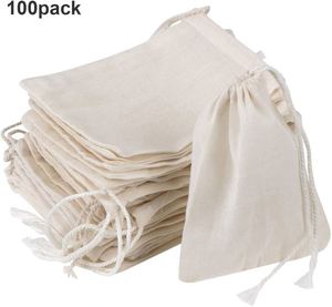 Sachets de thé en coton biologique réutilisables avec cordon de serrage - Product Image 3