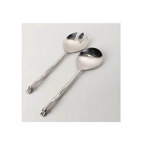 พรีเมี่ยมดูโลหะ Flatware ใหม่คดเคี้ยวเซิร์ฟเวอร์สลัดสำหรับการให้บริการโลหะชุดช้อนส้อมสำหรับโรงแรมและเครื่องครัวใหม่ชุดช้อนส้อม - Product Image 1