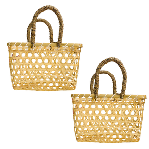 Panier-cadeau en bambou durable, best-seller, avec herbe de mer, paniers-cadeaux élégants faits à la main, emballage cadeau populaire - Product Image 1