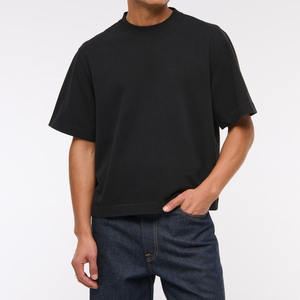 T-shirt en molleton français pour homme, tendance, haute qualité, 100 % coton, coupe ample, style élégant, personnalisable. - Product Image 5