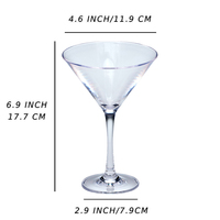 [Holar] Taiwan Gemaakt Duurzaam Lichtgewicht Plastic Martini Glas Voor Cocktails Desserts Restaurants Bruiloften Bar
