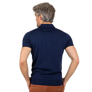 Chemise en tricot pour homme de haute qualité, col polo tricoté, pull à manches courtes de créateur, demi-zip 14, chemise pull - Product Image 2