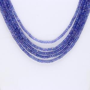 Best Seller Natural Tanzanite Faceted Rondelle Shape Beads Purple Tanzanite Strand Necklace Loose Beads for Jewelry Making <b>Craft</b> - Product Image 4