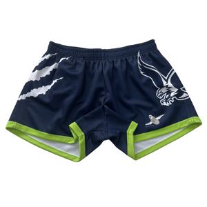 100% polyester léger maille tissu Rugby Football Shorts respirant ceinture élastique cordon personnalisé sublimé Logos - Product Image 1