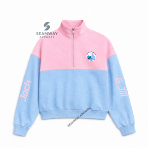 Sudadera casual con cuello simulado y cremallera corta Jack And Jill Of America - Product Image 1