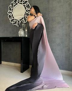 Elegante diseñador de Bollywood multicolor Georgette Crush Sari Chic aspecto étnico exclusivo último Indian Boutique Nx en Stock - Product Image 2