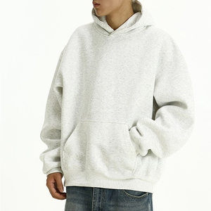Men Regular Fit Drop Shoulder Hoodie Fashion Streetwear <b>Fleece</b> Anti-Wrinkle Breathable Heavy Cotton <b>Sweatshirt</b> Wholesale OEM - Product Image 1