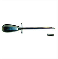 TCHARISMATECH Canule trocar vétérinaire manuelle 14cm x 5mm avec poignée en plastique en acier inoxydable et poignée en bois de 5mm pour chevaux