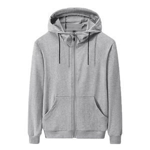 Alta calidad de manga larga de gran tamaño de invierno ropa informal cremallera sudaderas con capucha logotipo personalizado de impresión de color sólido sudaderas con capucha precio al por mayor - Product Image 1