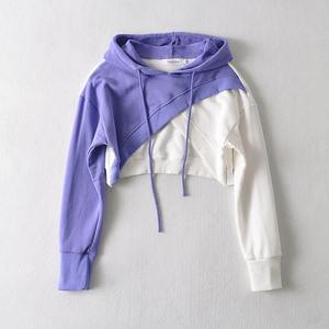 Sweat à capuche pour femme Vintage Custom Logo 100% Cotton Edge Raw Hem Acid Washed Sun Faded Crop Top Hoodie For Women - Product Image 6