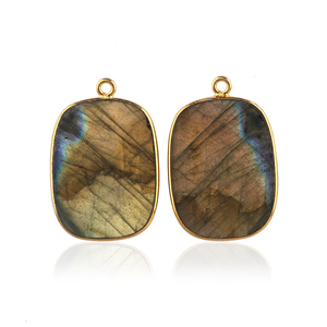 En gros Naturel Fiery Labradorite Lunette Connecteur Plaqué Or À La Main Simple Boucle Pendentif Connecteur Trouver Des Fournitures - Product Image 1