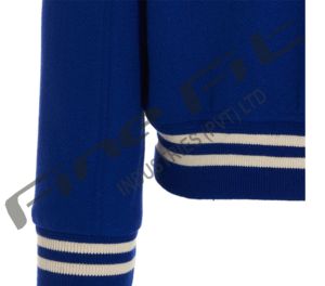 Veste universitaire matelassée brodée personnalisée pour homme en polyester, doublure standard en laine/viscose, devant droit, streetwear d'automne, imperméable - Product Image 4