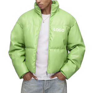 Vestes d'hiver épaisses en duvet personnalisées avec logo pour hommes, veste matelassée imperméable à fermeture éclair, manteau en coton pour hommes, vêtements d'extérieur chauds pour l'hiver - Product Image 3