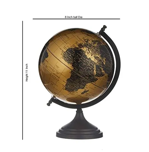 Globo del mondo di Design di lusso in metallo con supporto in alluminio per la decorazione domestica globo del mondo artigianale decorativo da tavolo di buona qualità con cornice nera