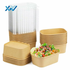 Boîte carrée en papier kraft recyclable, biodégradable, de qualité alimentaire, jetable, avec pelliculage mat, résistante à l'huile, pour sushis, salades et snacks - Product Image 5