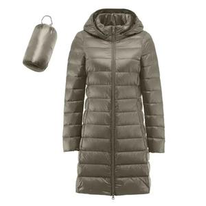Women's Winter Warm <b>Parkas</b> Long Sleeve Padded Puff Jacket with Solid Color Mid-Length Slim Hoodie Zipper <b>Coats</b> - Product Image 5