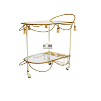 Métal en laiton de forme de rectangle de couleur d'or dernier pour le mariage et l'hôtel servant le chariot à vendre