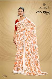 Collection de saris en georgette de coton de qualité supérieure pour les tenues décontractées et les fêtes, disponible au prix de gros - Product Image 2